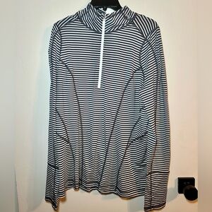 Zella blue and white stripe athletic popover top Size XL